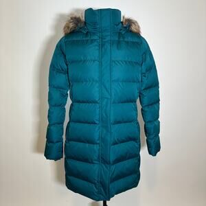 NWD Land's End Evening Teal 600 Down Puffer Winter Coat Womens Size Small S 6-8